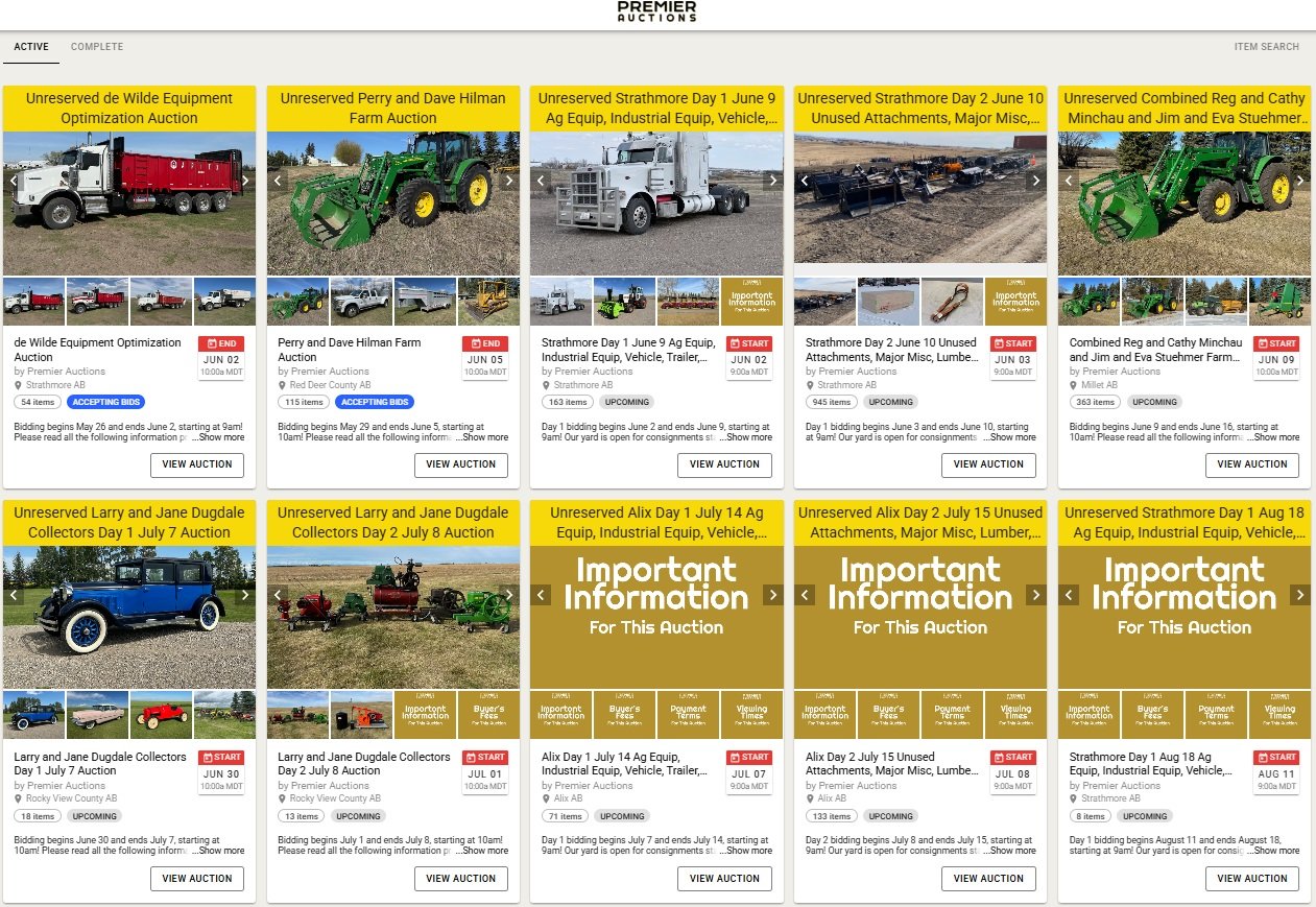 Premier Auctions Bidding Platform